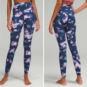 lululemon athletica Blue and Pink Tie-Dye Leggings